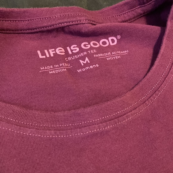 Life is Good Women’s Purple Long Sleeve Graphic Shirt Size Medium - Picture 5 of 5